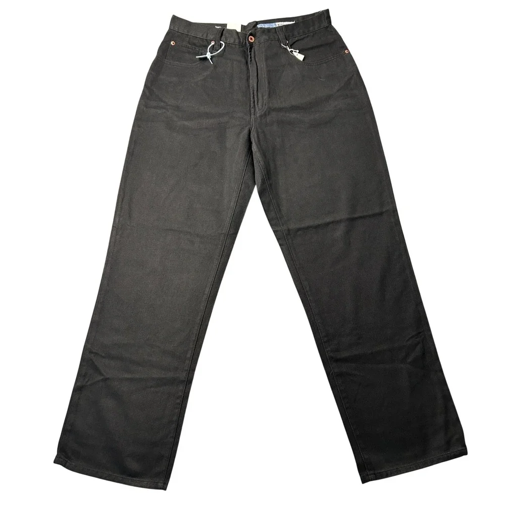 Vintage Y2K AZZURE Mens Jeans‎ 36x34 Black Straight Leg Baggy NEW NWOT
